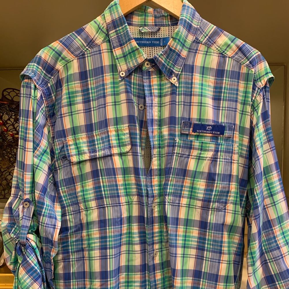 Southern Tide Shore-Shot Fishing Shirt Large